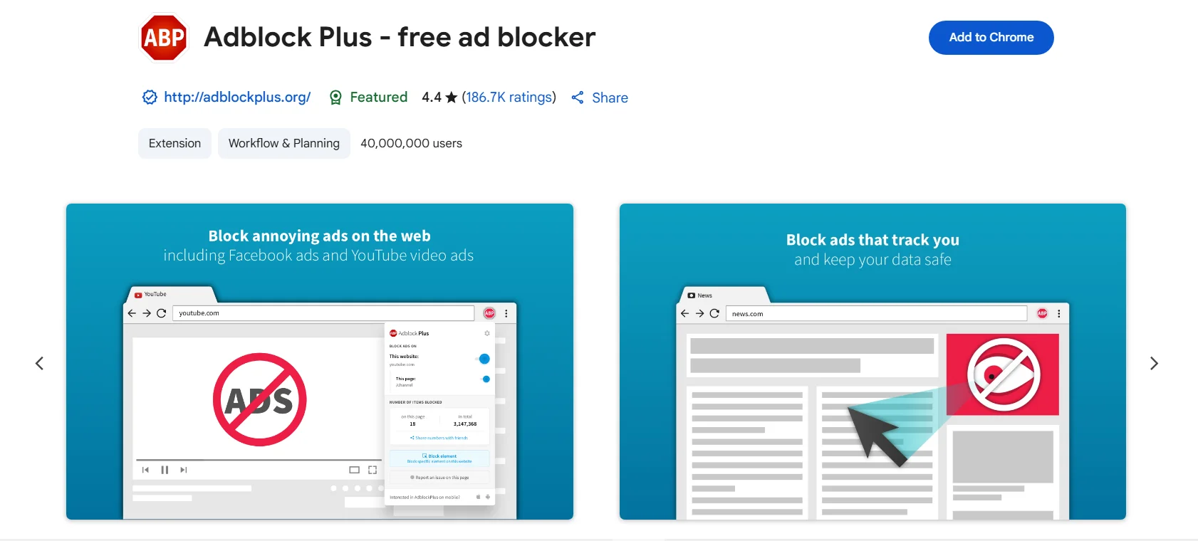 Adblock Plus free extension