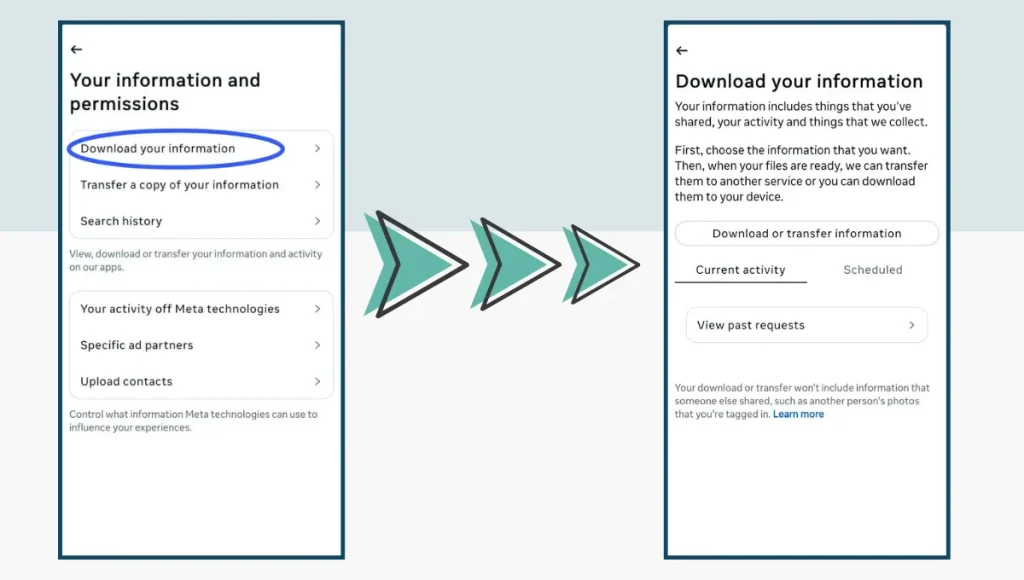 Download your information to stop Instagram form tracking you
