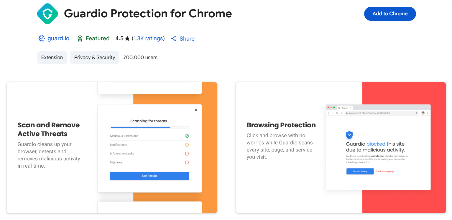 Guardio Protection for Chrome - Free Browser Add-ons to Stay Safe on Social Media (2025)