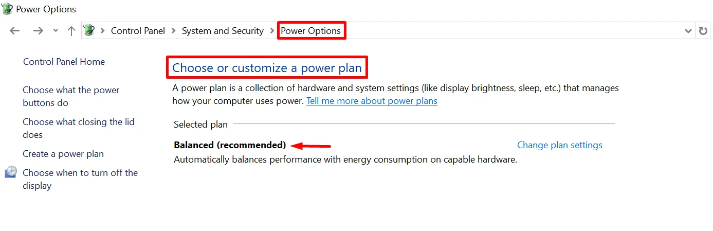 Power Options