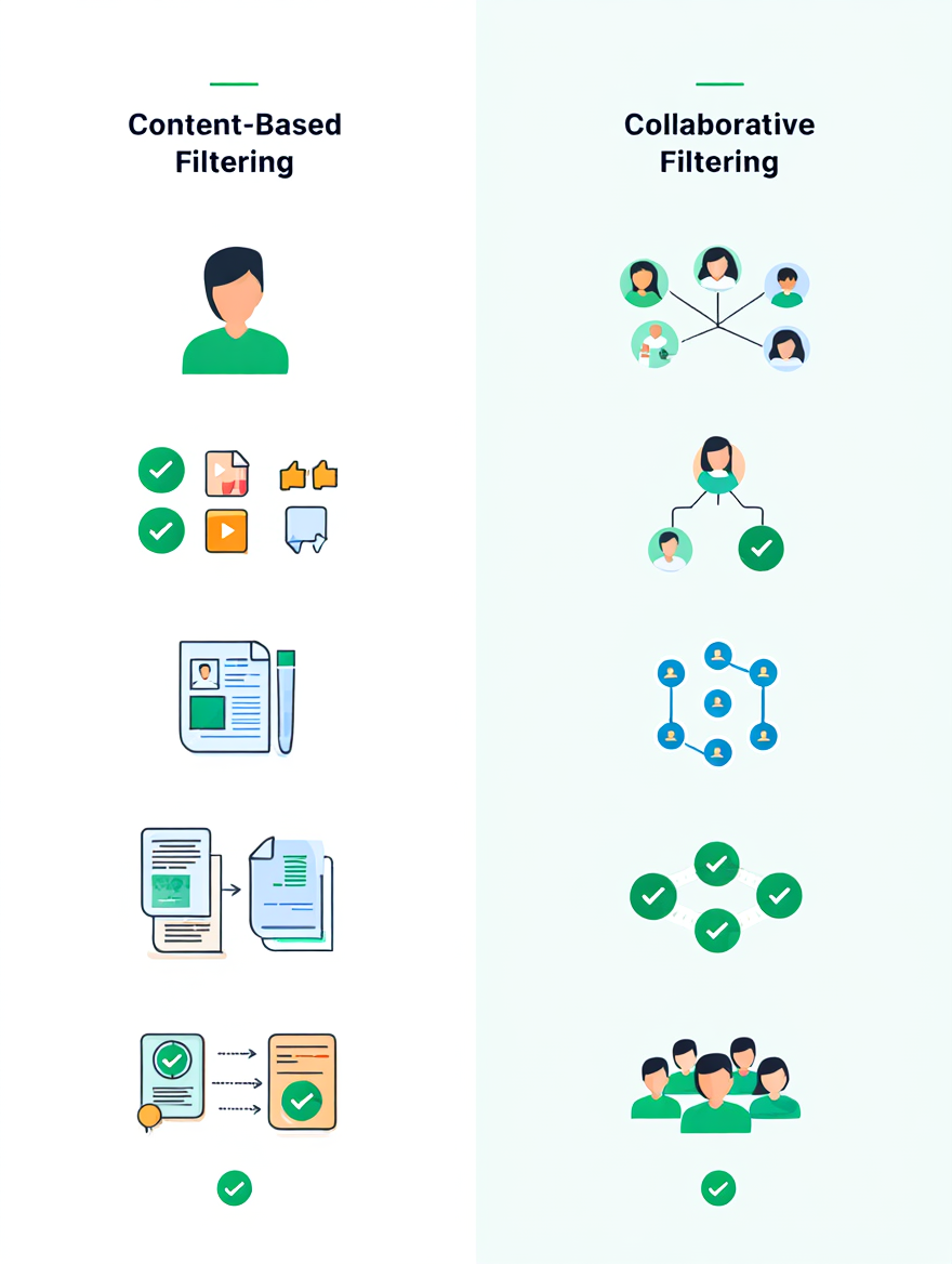 Content-based filtering vs collaborative filtering in AI