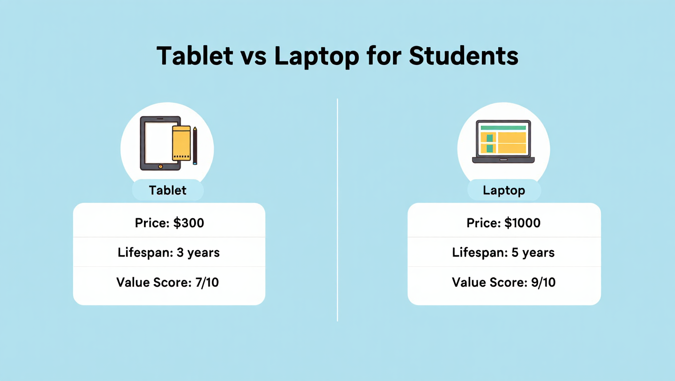 Laptop vs tablet cost and value for students
