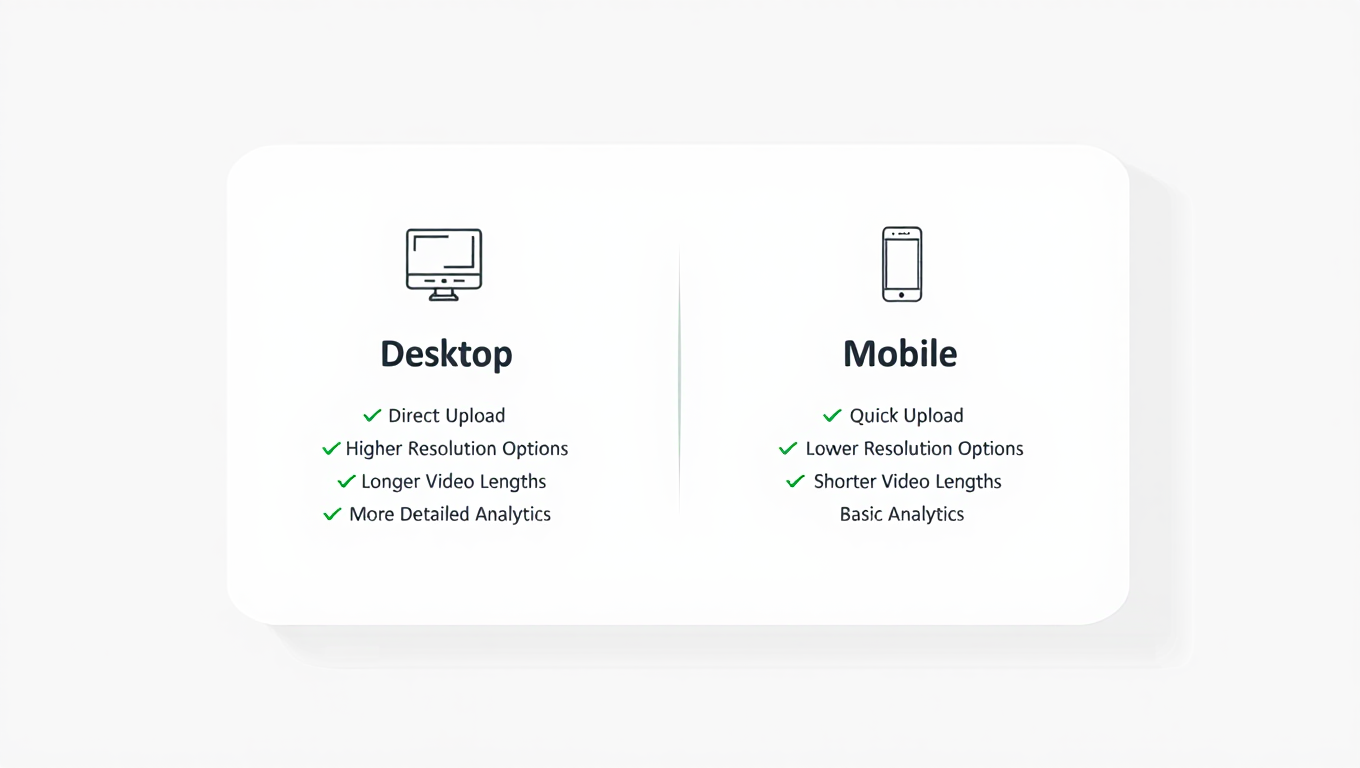 YouTube Shorts desktop vs mobile infographic