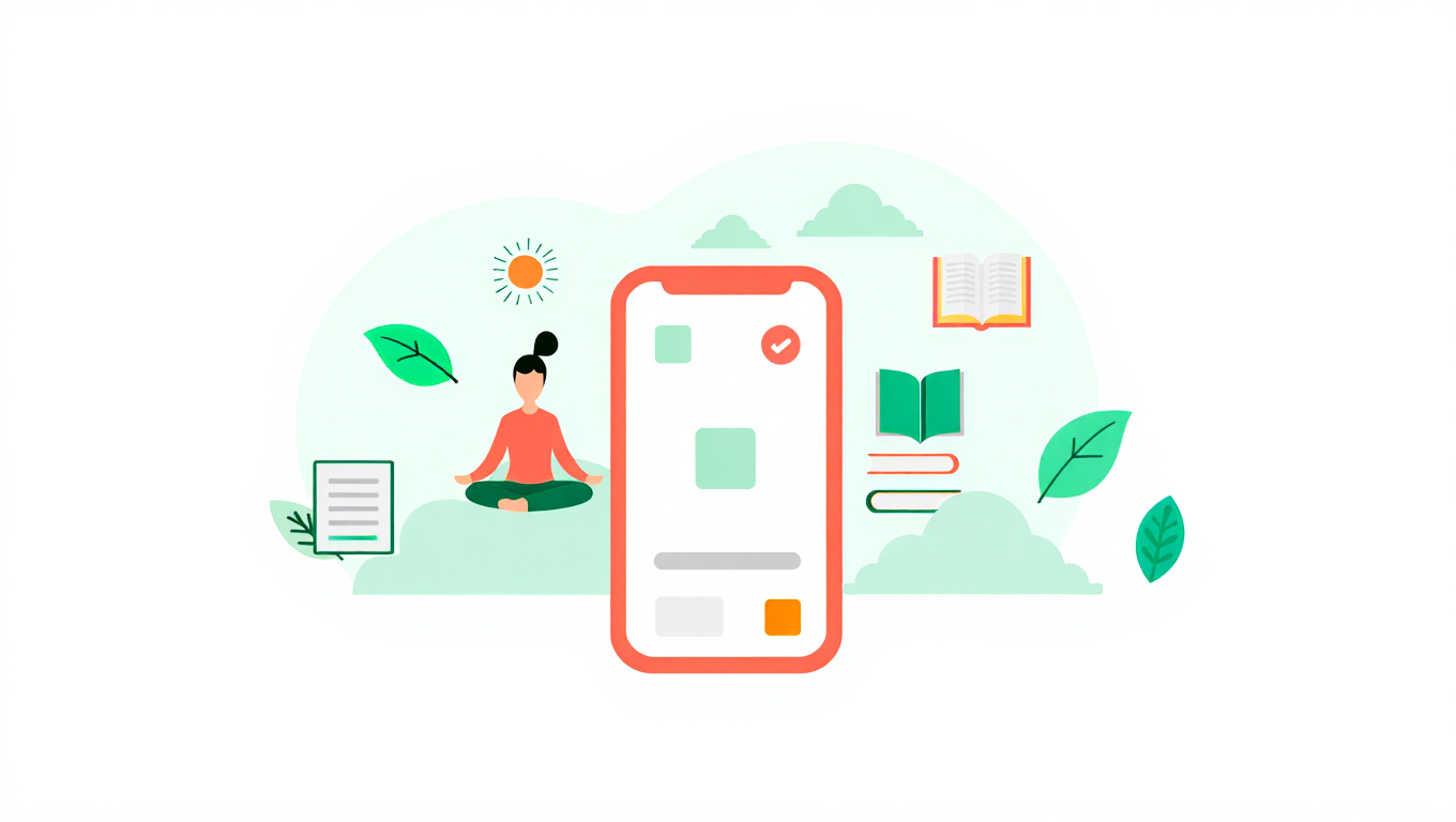 Digital minimalism explained with balance between apps, time, and wellbeing.