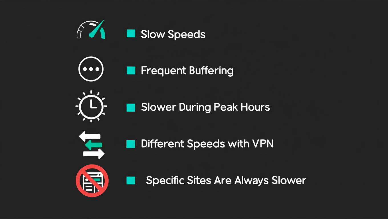 signs ISP is throttling internet speed infographic